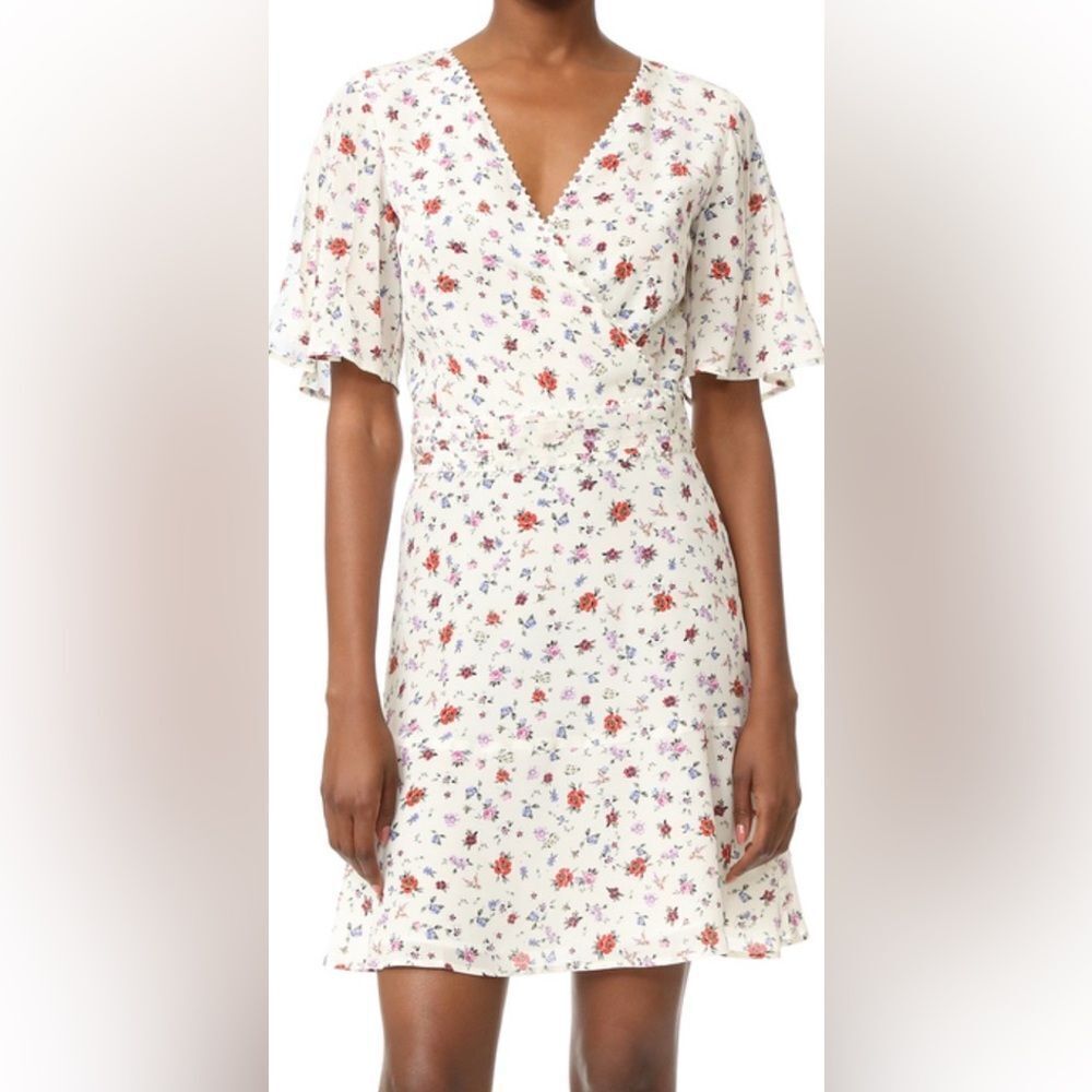 The Kooples Mixed Print Floral 100% Silk Dress NWT Size XS